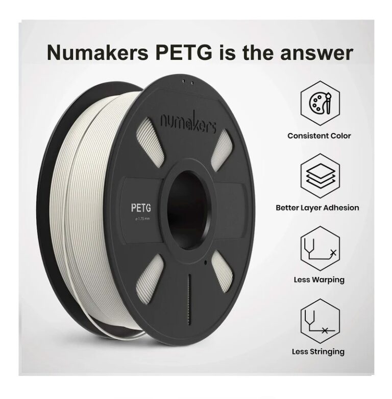 numakers petg filament 1.75mm white spool
