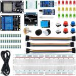 ESP32 IoT Starter Kit with OLED Sensor Relay and Breadboard Components