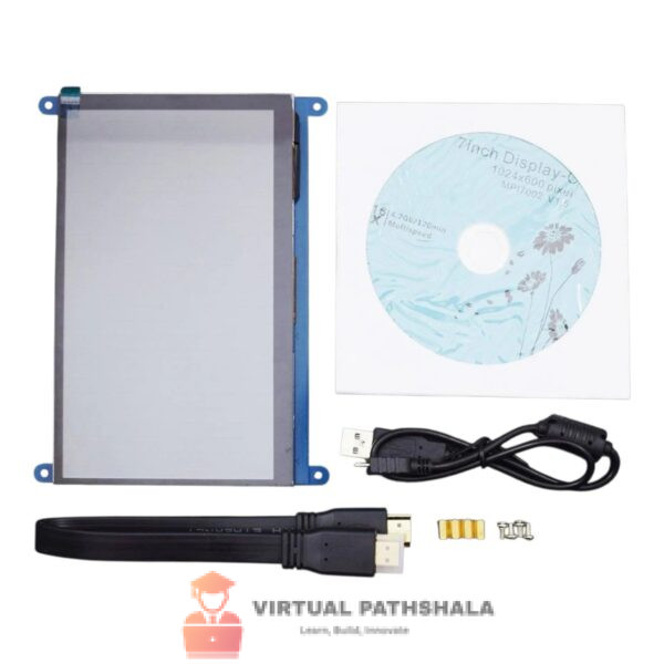 7-Inch HDMI Capacitive Touch Screen TFT LCD Monitor – 1024×600, Dual Touch Ports, Support for Raspberry Pi 4B/3B+/3B & Windows PC (Rev 3.1)