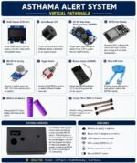 Asthma Alert System DIY IoT Kit – ESP32 & MQ-135 Air Quality Smart Health Monitoring Project Kit for Students with OLED & Enclosure